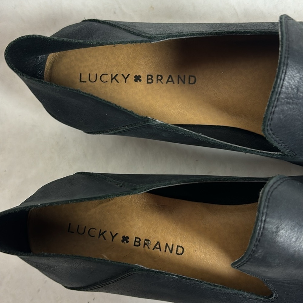 Lucky Brand Womens Cahill Flats Loafers Slip On Black Leather - Picture 6 of 15